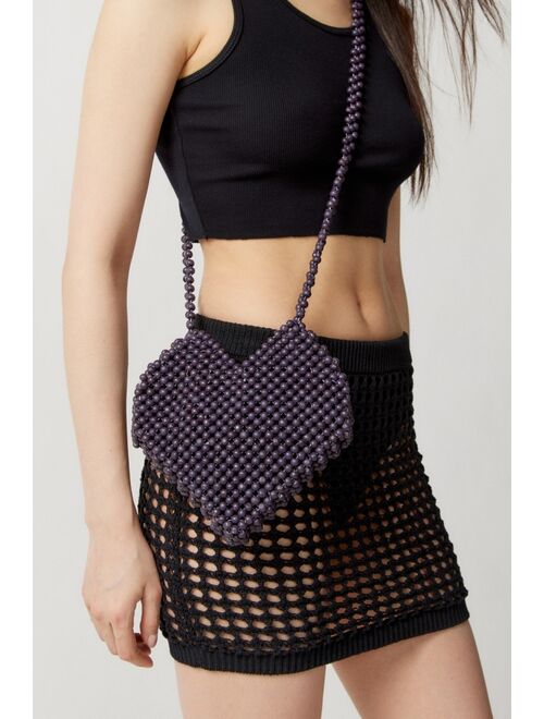 Urban Outfitters UO Heart Beaded Crossbody Bag