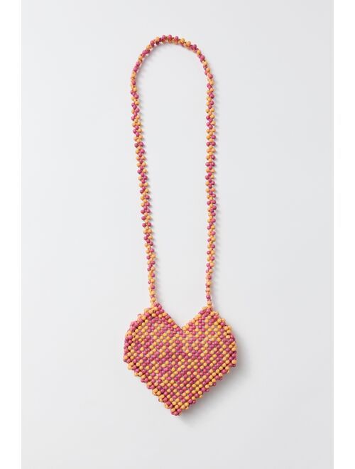 Urban Outfitters UO Heart Beaded Crossbody Bag