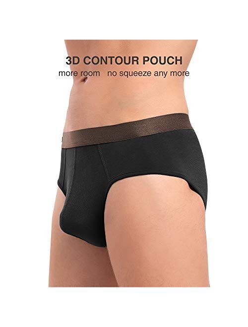 DAVID ARCHY Men's Underwear Bamboo Briefs Super Soft Comfort Lightweight Pouch Briefs Pack