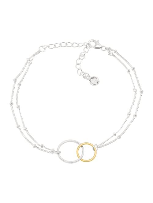 Silpada 'Pagosa' Circle Linking Station Bracelet in Gold-Plated Sterling Silver, 7.5" + 2"