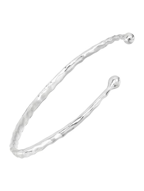 Silpada 'Tromso It Goes' Hammered Cuff Bracelet in Sterling Silver, 6"