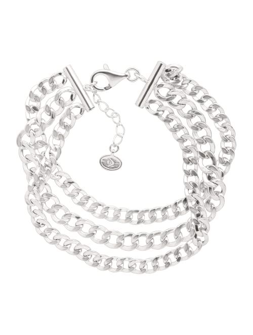 Silpada 'Palermo' Triple-Chain Bracelet in Sterling Silver, 7"+ 1" Extender