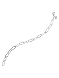 'Falling Paperclips' Chain Bracelet in Sterling Silver, 7.25"