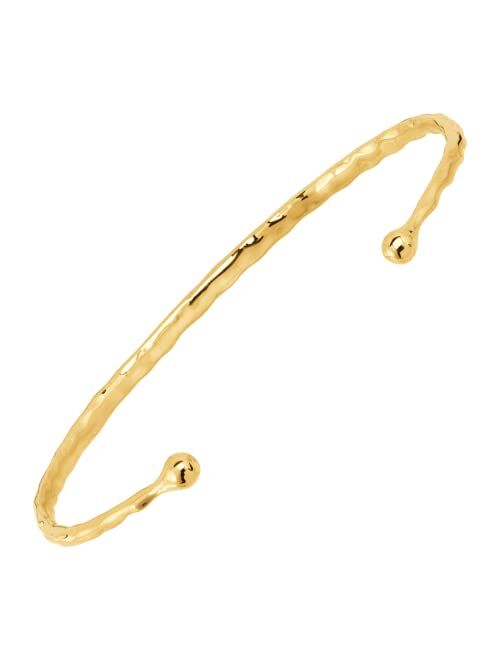 Silpada 'Tromso It Goes' Hammered Cuff Bracelet in 18K Gold-Plated Sterling Silver, 6"