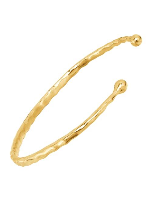 Silpada 'Tromso It Goes' Hammered Cuff Bracelet in 18K Gold-Plated Sterling Silver, 6"