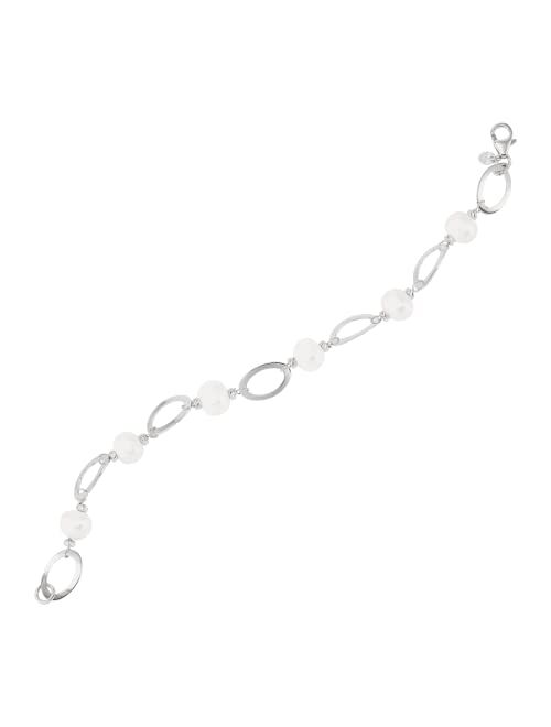 Silpada 'Say It with Cultured Pearls' 8 mm Freshwater Cultured Pearl Link Bracelet in Sterling Silver, 7.5"