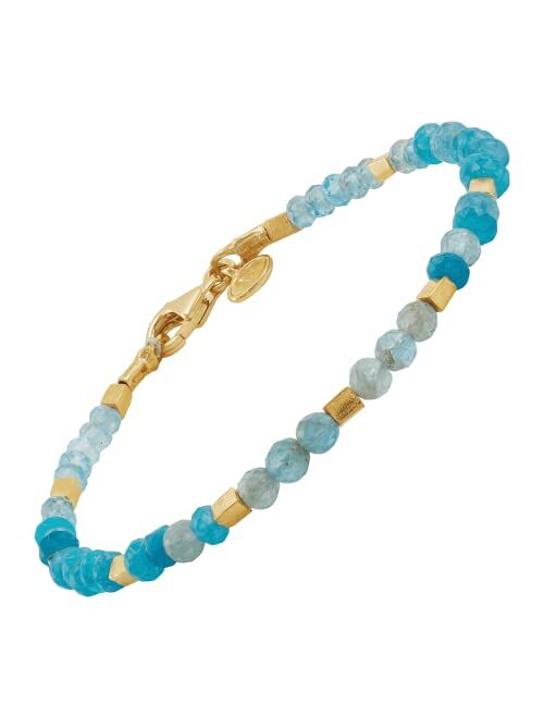 Silpada 'Blue Tide' Apatite and Jade Bracelet in 14K Yellow Gold-Plated Sterling Silver, 7.5"