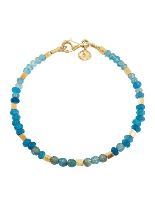 Silpada 'Blue Tide' Apatite and Jade Bracelet in 14K Yellow Gold-Plated Sterling Silver, 7.5"