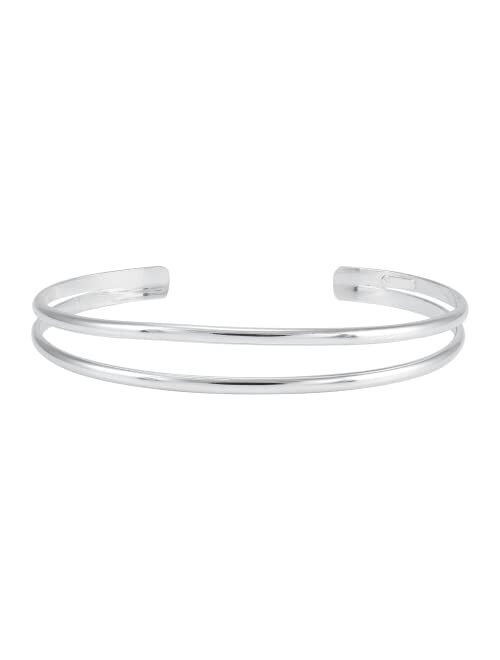 Silpada 'Make It a Double' Cuff Bangle Bracelet in Sterling Silver, 7.5"