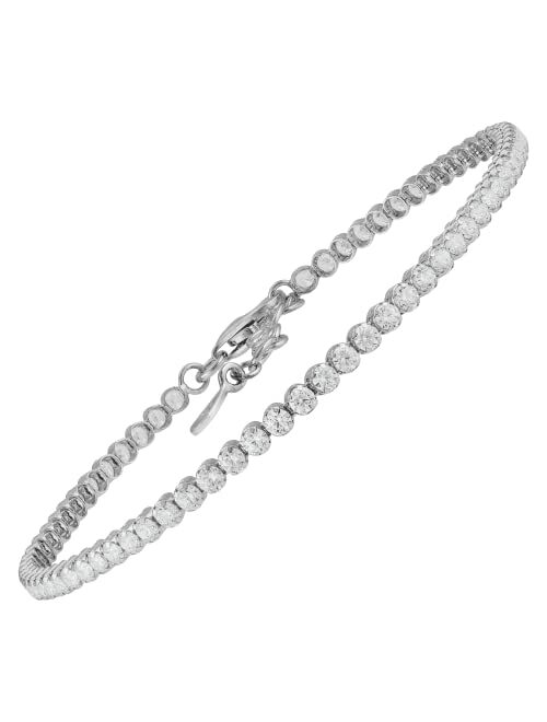 Silpada 'All Aglow' Cubic Zirconia Tennis Bracelet in Sterling Silber, 7" + 1"