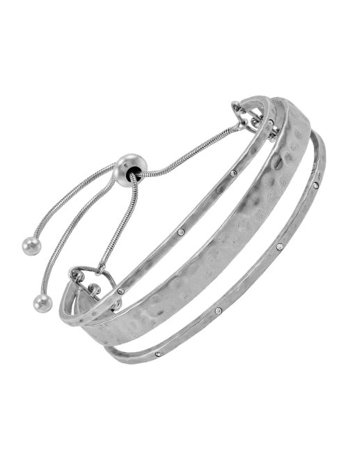 Silpada 'Metro' Sterling Silver Cubic Zirconia Cuff Bracelet, 6.5"