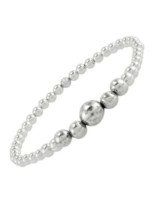 Silpada 'Grad Stretch' Sterling Silver Bead Bracelet, 6.75"