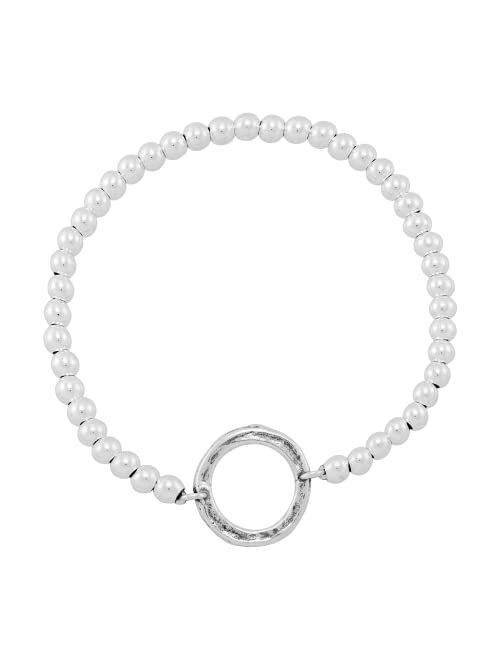 Silpada 'Common Ground' Bead Bracelet in Sterling Silver. 6.5"