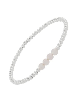 'Just Perfect Bracelet' Sterling Silver Rose Quartz Bracelet, 6.75"