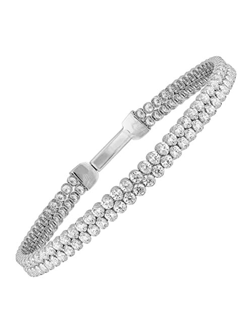 Silpada 'Merry and Bright' Cubic Zirconia Tennis Bracelet in Sterling Silver, 7"