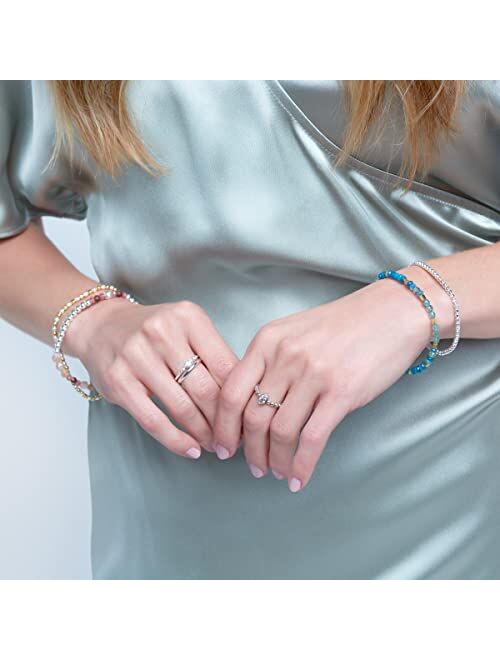 Silpada 'Chasing Rainbows' Moonstone, Hematite and Muscovite Bracelet in Sterling Silver, 7"