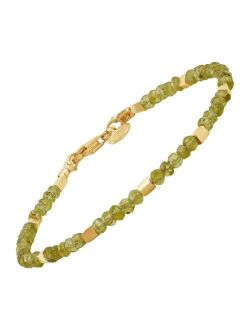 'Green Symphony' Peridot Bracelet in 14K Yellow Gold-Plated Sterling Silver, 7.5"