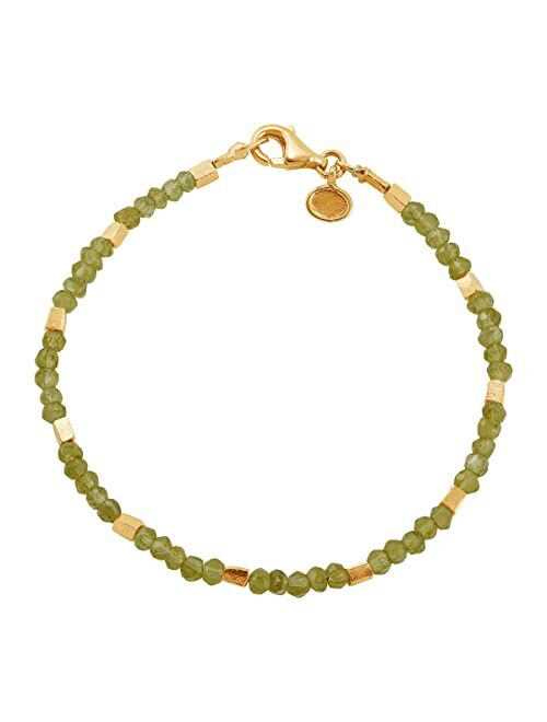 Silpada 'Green Symphony' Peridot Bracelet in 14K Yellow Gold-Plated Sterling Silver, 7.5"