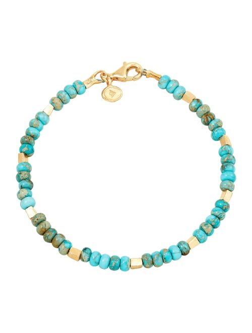 Silpada 'Harmonious Zen' Jasper Bracelet in 14K Yellow Gold-Plated Sterling Silver, 7.5"