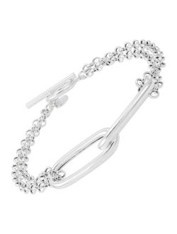 'Connected' Sterling Silver Link Bracelet, 7.5"