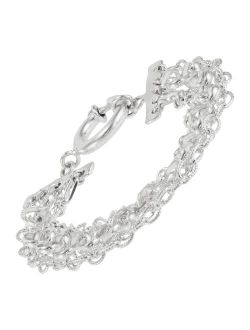 'Fun Combination' Sterling Silver Link Bracelet, 7"