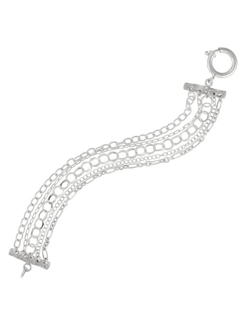 Silpada 'Fun Combination' Sterling Silver Link Bracelet, 7"