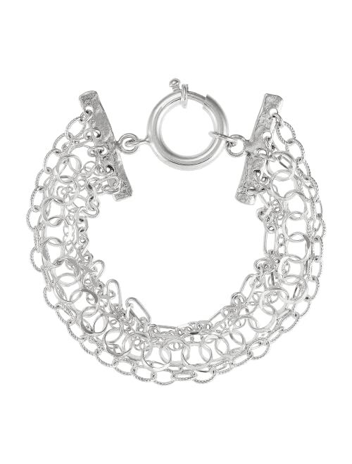 Silpada 'Fun Combination' Sterling Silver Link Bracelet, 7"