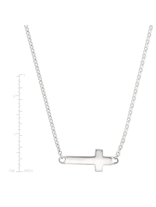 Silpada Simplex Horizontal Cross Pendant Necklace, Sterling Silver, White