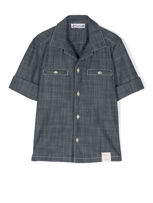 Bonpoint textured short-sleeved denim shirt