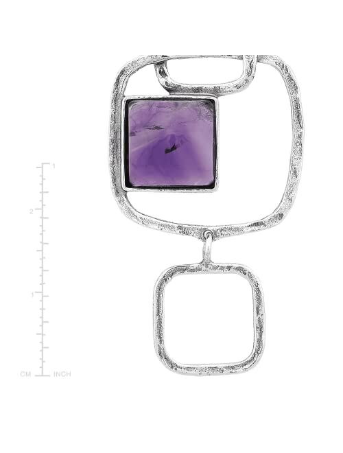 Silpada 'Iconic' Amethyst Pendant Necklace in Sterling Silver, 18" + 2"