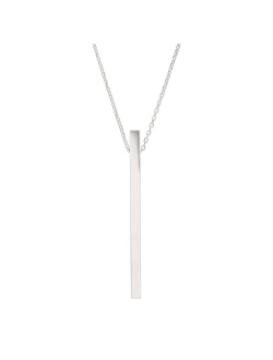 'Minimalist' Vertical Bar Pendant in Sterling Silver