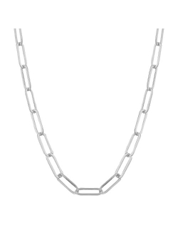 'Graffetta Matte' Chain Necklace in Sterling Silver