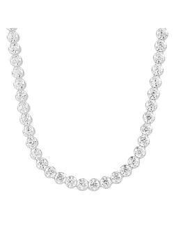 'Figure It Out' Sterling Silver Cubic Zirconia Strand Necklace, 14"   2"   2"
