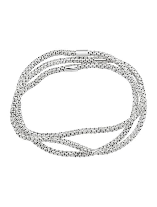 Silpada 'Beaded Trinity' Chain Bracelet in Sterling Silver, 6.75"