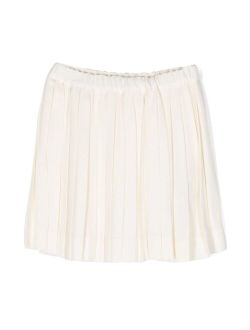 pleated elasticated-waist short skirt