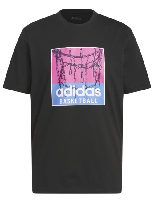 ADIDAS Men's Classic-Fit Chain Net Basketball Graphic T-Shirt