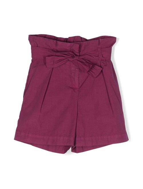 Bonpoint shirred tied-waist shorts