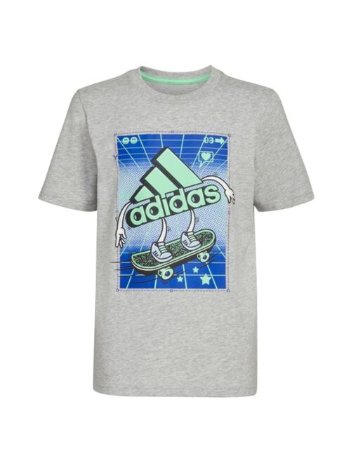 ADIDAS Big Boys Short Sleeve Skater Heather T-shirt