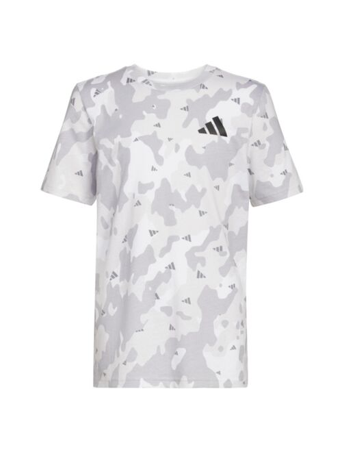 ADIDAS Big Boys Short Sleeves Strength Camo All Over Print T-shirt