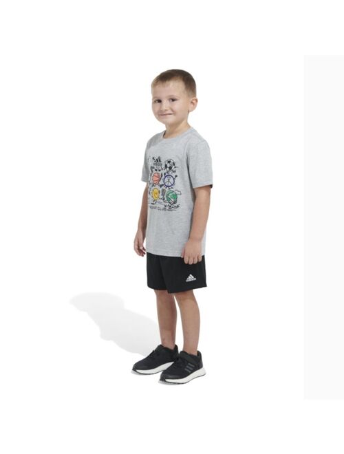 ADIDAS Little Boys Sport Buddies Heather Short Sleeve T-shirt