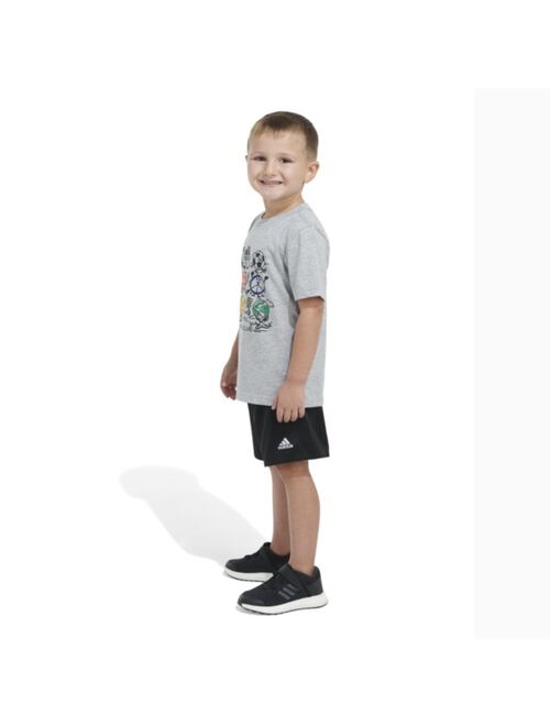 ADIDAS Little Boys Sport Buddies Heather Short Sleeve T-shirt