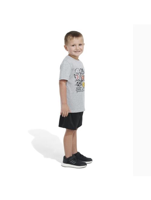 ADIDAS Little Boys Sport Buddies Heather Short Sleeve T-shirt