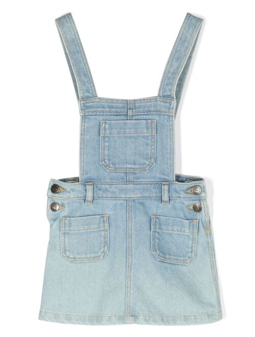 Bonpoint Caissy denim dungaree dress