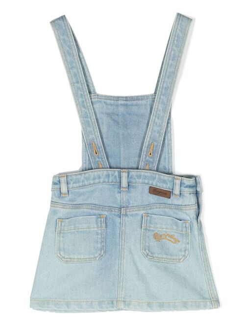 Bonpoint Caissy denim dungaree dress