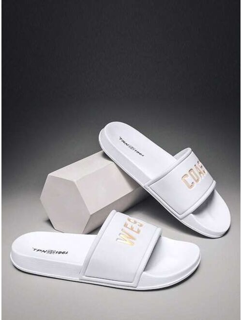 Shein Men Letter Graphic Slides