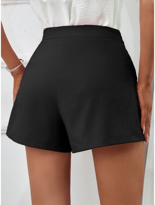 SHEIN Unity Plicated Detail Wide Leg Shorts