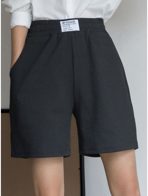 DAZY Patch Detail Slant Pocket Shorts