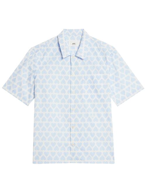 AMI Paris heart-print short-sleeve shirt