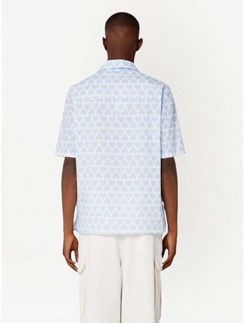 AMI Paris heart-print short-sleeve shirt