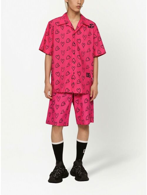 Dolce & Gabbana heart-print short-sleeve shirt